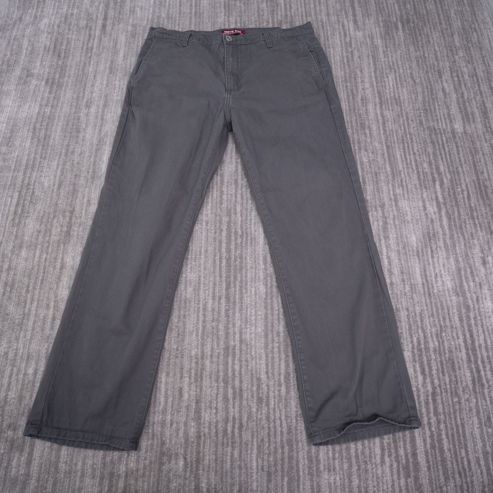Rustic Dime Workwear Chino Pants Mens 34 Gray Good Cotton Straight USA Made